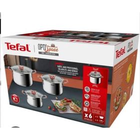 Tefal Optispace İndüksiyon Tabanlı 6 Parça Çelik Tencere Seti