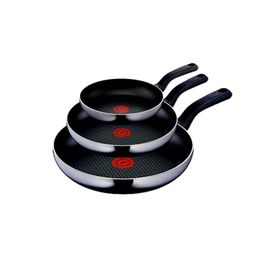 TefaL Titanium Resist Siyah 20+26+28 cm 3'lü Tava Seti