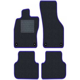 Tegin Audi A4 B6-B7 2000-2007 Siyah Halı Mavi Kenar Petek Topuk 2250 gr Paspas