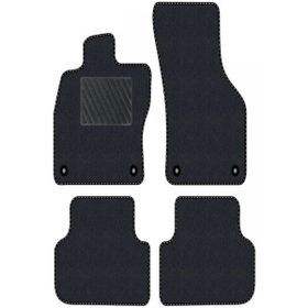 Tegin Audi A4 B6-B7 2000-2007 Siyah Halı Siyah Kenar Çapraz Çizgi Topuk 2250 gr Paspas