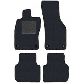 Tegin Audi A4 B6-B7 2000-2007 Siyah Halı Siyah Kenar Deri Petek Topuk 2250 gr Paspas