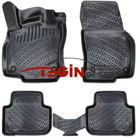 Tegin Audi Q3 2022 3D Siyah Havuzlu Paspas