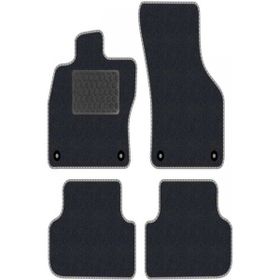 Tegin Citroen C1 2005-2014 Siyah Halı Gri Kenar Deri Petek Topuk 2250 gr Paspas