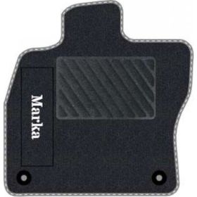 Tegin Honda Civic Euro Hatchback 2001- 2003 5 Kapı Siyah Halı Gri Kenar Çapraz Çizgi Topuk 2250 gr Paspas