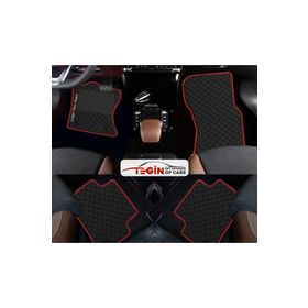 Tegin Hyundai Santafe CM 2006-2012 7 Kişi Siyah Deri Kırmızı Kenar Paspas
