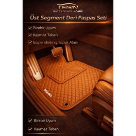 Tegin Mat Designer Of Cars Audi A4 2008-2015 Kaymaz Tabanlı Premium Siyah Deri Taba Kenar Paspas