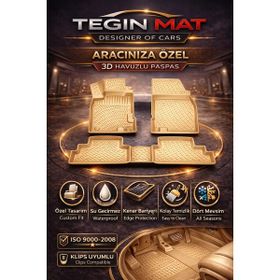 Tegin Mat Designer Of Cars Audi A6 C5 1997-2004 S-Line Bej 3D Havuzlu Paspas