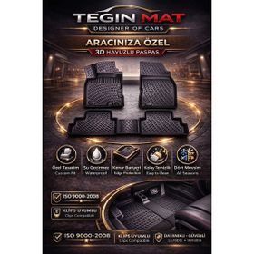 Tegin Mat Designer Of Cars Bmw 3 Serisi E92 Coupe 2007-2013 318D Siyah 3D Havuzlu Paspas