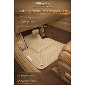 Tegin Mat Designer Of Cars Citroen C4 2004-2010 Premium Deri Siyah Deri Bej Kenar Paspas