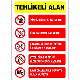 Tehlikeli Alan Uyarı Levhası
