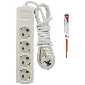 Tek-İş 3 m Topraklı 4'lü Priz + Kontrol Kalemi