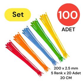 Tek-İş 5 Renk 200x2.5 mm 100 Adet Kablo Bağı