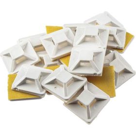 Tek-İş Beyaz 19x19x3.9 mm 50 Adet Kablo Bağı Yapışkanlı Yapışkanlı Kroşe