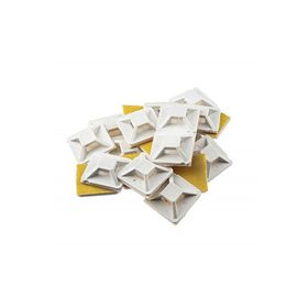 Tek-İş Beyaz 19x19x3.9 mm 50 Adet Kablo Bağı Yapışkanlı Yapışkanlı Kroşe