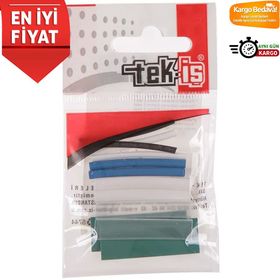 Tek-İş Karışık Renkli 4 cm 12 Adet Isı İle Daralan Makaron Set