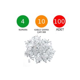 Tek-İş Kroşe No 4 100 Adet Beton Çivili Kablo Tutucu
