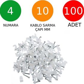 Tek-İş Kroşe No 4 100 Adet Beton Çivili Kablo Tutucu