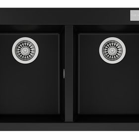 Teka 115260014 Siyah Forsquare 790 TG Çift Gözlü Damlalıksız Granit Eviye