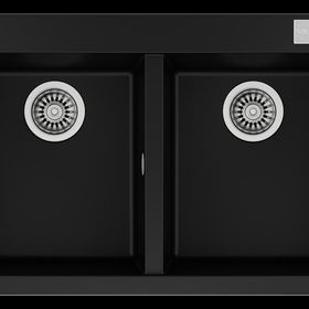 Teka 115260014 Siyah Forsquare 790 TG Çift Gözlü Damlalıksız Granit Eviye