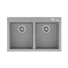 Teka 115260014 Siyah Forsquare 790 TG Çift Gözlü Damlalıksız Granit Eviye