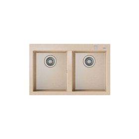 Teka 115260016 Bej Forsquare 790 TG Çift Gözlü Damlalıksız Granit Eviye