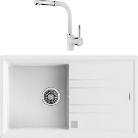 Teka 115330026 Beyaz Stone 50 B-TG Tek Gözlü Granit Eviye