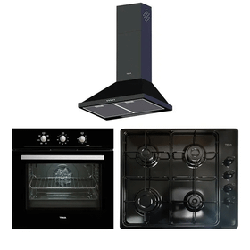 Teka Chef 3 HE 715 - HLX 60 4G AI AL BK - DBT 60 BK 3'lü Siyah Davlumbaz