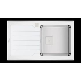 Teka Diamond RS15 1B 1D 86 Beyaz Cam Paslanmaz Çelik Eviye
