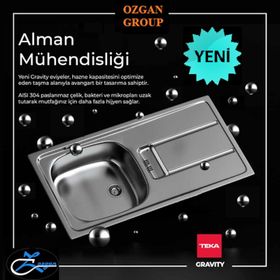 Teka Gravity 45 E-Xn 1B 1D Sol Paslanmaz Eviye