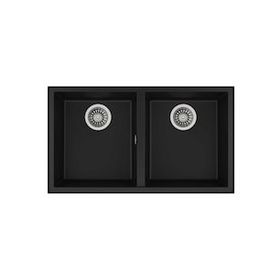 Teka Square 760 TG Siyah Cift Hazneli Tezgahaltı Tegranite Eviye