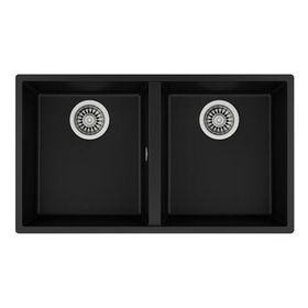 Teka Square 760 TG Siyah Cift Hazneli Tezgahaltı Tegranite Eviye