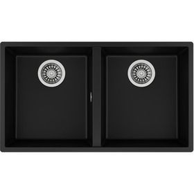 Teka Square 760 TG Siyah Cift Hazneli Tezgahaltı Tegranite Eviye