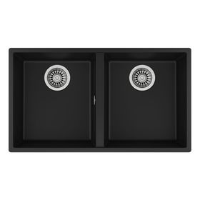 Teka Square 760 TG Siyah Cift Hazneli Tezgahaltı Tegranite Eviye