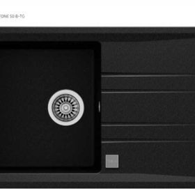 Teka Stone 50 B-TG Tek Hazneli Tegranite Metalik Siyah Eviye