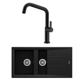 Teka Stone 60 Oval 914 Siyah Eviye Armatür Seti