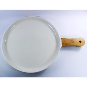 Tekbir YG19-116-12.5D Porselen Bambu Saplı Sunum Tabağı