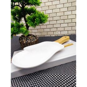 Tekbir YG19-116-12.5D Porselen Bambu Saplı Sunum Tabağı