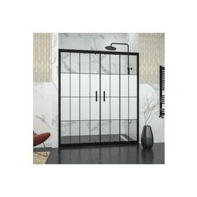 Tekno Duşakabin Black Castor 6 mm Karolajlı Orta Açılır 2 Sabit 2 Sürgü Iki Duvar Arası Duşakabin