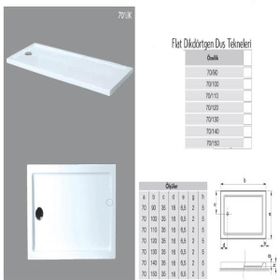 Tekno Duşakabin Dikdörtgen Flat H:5 cm Duş Teknesi