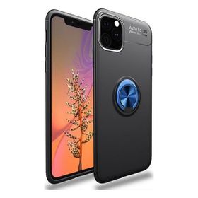 Tekno Grup Apple Iphone 11 Ultra Korumalı Yüzüklü Manyetik Ravel Siyah Mavi Cam Ekran Koruyucu