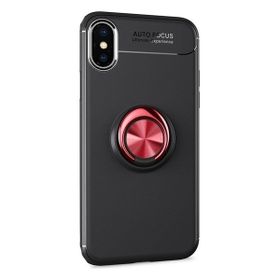 Tekno Grup Apple Iphone XR Ultra Korumalı Yüzüklü Manyetik Ravel Siyah Kırmızı Cam Ekran Koruyucu