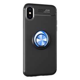 Tekno Grup Apple Iphone XR Ultra Korumalı Yüzüklü Manyetik Ravel Siyah Mavi Cam Ekran Koruyucu