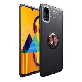 Tekno Grup Samsung Galaxy A71 Ultra Korumalı Yüzüklü Manyetik Ravel Siyah Rose Cam Siyah Rose Gold Ekran Koruyucu