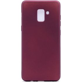 Tekno Grup Samsung Galaxy A8 Plus Mat Premium Bordo Silikon Kılıf