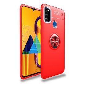 Tekno Grup Samsung Galaxy M30S Ultra Korumalı Yüzüklü Manyetik Ravel Kırmızı Tam Kaplayan 6D Nano Ekran Koruyucu