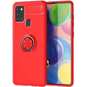 Tekno Grup Samsung Galaxy M31 Ultra Korumalı Yüzüklü Manyetik Ravel Kırmızı Silikon Cep Telefonu Kılıf