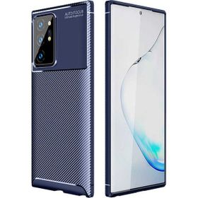Tekno Grup Samsung Galaxy Note 20 Ultra Karbon Desenli Lux Negro Lacivert Tam Kaplayan Pet Ekran Koruyucu Silikon Cep Telefonu Kılıf