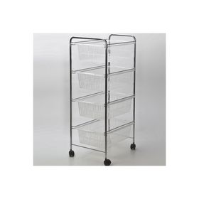Tekno-Tel 32x43x80 cm Gri Şeffaf 4 Katlı Plastik Çekmeceli Sebzelik