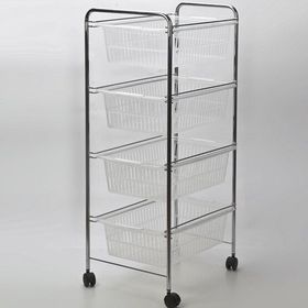Tekno-Tel 32x43x80 cm Gri Şeffaf 4 Katlı Plastik Çekmeceli Sebzelik
