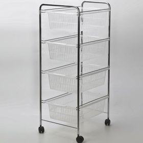 Tekno-Tel 32x43x80 cm Gri Şeffaf 4 Katlı Plastik Çekmeceli Sebzelik